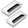 thumbnail image 1 of Rectangular Cable Grommet, 160mm Office Table Wire Hole Cover, Aluminum Alloy Home Computer Desk Cable Outlet Port, 2pcs, 1 of 1