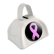 Breast Cancer Awareness Ribbon White Cowbell Cow Bell