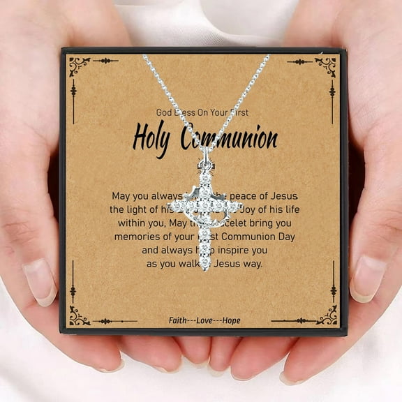 Leander's rotating crown cross necklace, featuring a versatile and eye-catching zircon pendant and titanium steel chain, is a gift of faith.