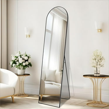 Anyrose 59.1"x16" Arched Full Length Mirror with Stand Frame Floor Mirror, Gold
