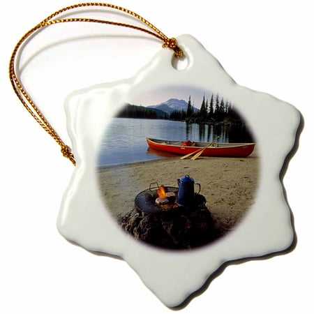 3dRose Oregon, Sparks Lake. Camping near Bend - US38 RER0030 - Ric Ergenbright - Snowflake Ornament, (Best Lakes Near Bend Oregon)