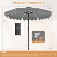 thumbnail image 3 of Gymax Solar Outdoor Market Table Umbrella w/104 Color-Changing Flowing LED Lights Gray, 3 of 10