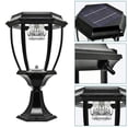 thumbnail image 5 of Solar Powered Black Outdoor Pier Mounted Aluminum & Glass Post Light, 5 of 8