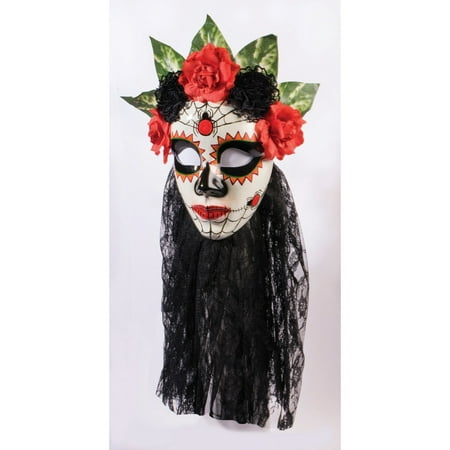 Halloween Day Of Dead Women's Black Lace Mask