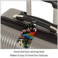 thumbnail image 3 of Square 2Pack PU Leather Parrot Cruise Luggage Tag with Privacy Cover and Name ID Tag for Travel Handbags Backpacks Luggage Tags, 3 of 6