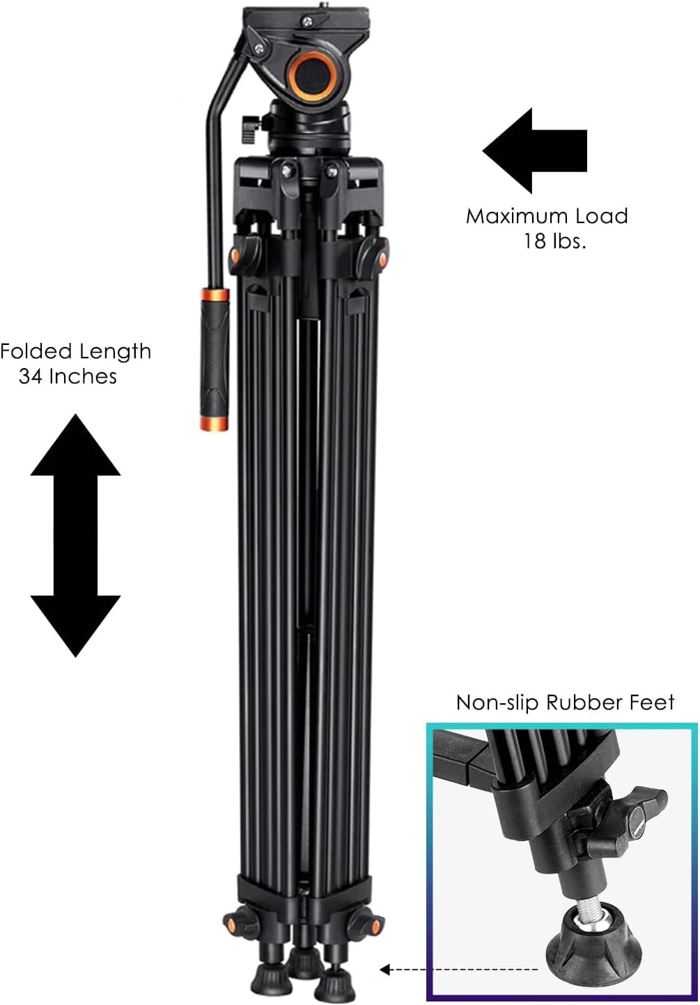 Professional Quad Tube Aluminium 72" Tripod For Canon Zoom Telephoto EF 100-400mm f/4.5-5.6L IS USM