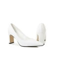 thumbnail image 4 of Frontwalk Womens Heeled Pump Chunky Pumps Slip On Dress Shoes Work Fashion High Heels Women Block White 7.5, 4 of 8