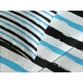 thumbnail image 4 of Ambesonne Abstract Quilted Bedspread Set 3 Pcs, Color Bands Stripes, King Size, Aqua Black White, 4 of 5