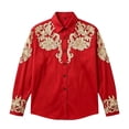 thumbnail image 3 of KHONTS Western Cowboys Graphic Printed Shirts for Kids Boys Long Sleeve Button down Stylish Tops,Size 4-13 Years Red 170, 3 of 4