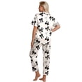 thumbnail image 3 of DAKIMOE Silk Satin Pajamas Set for Women Two-Piece Short Sleeve Shirt with Long Pajama Pant Set Soft Button Down Loungewear Nightwear Pjs Sleepwear for Women, 3 of 9