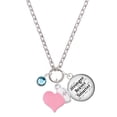 thumbnail image 1 of Delight Jewelry Crystal Hot Blue Channel Drop - Light Pink Heart Nurse Strong Zoe Necklace, 1 of 4