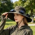 thumbnail image 5 of Sun Hats for Men Women with 6 Solar Fans Wide Brim Fans Fishing Hat Water Resistant Breathable Mesh Outdoor Fishing Hiking Camping Hat with Adjustable Chin Strap, 5 of 5