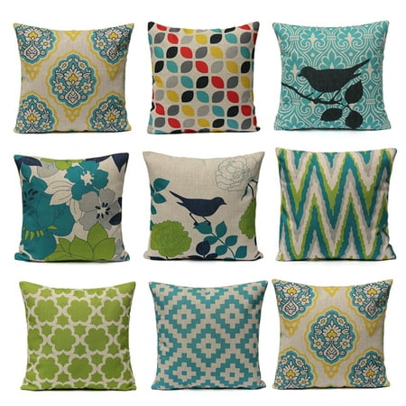 Decorative Throw Pillow Case Cushion Cover 18x18 inch Simple Geometry Linen Pillowslip Pillow Protector w/ Zipper for Couch Sofa Patio Chair Home Car