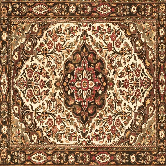 Ahgly Company Indoor Square Persian Brown Traditional Area Rugs, 4' Square