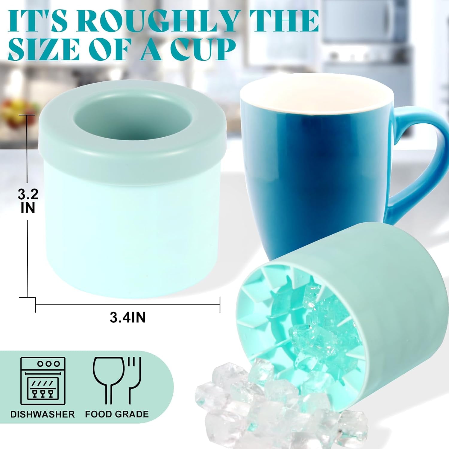 Cylinder Ice Cube Trays, Silicone Mini Modes, Small Maker Cup for Fridge Freezer - Squeeze & Release Cup
