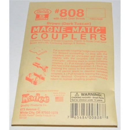 Kadee KAD808 Magna Matic Couplers, Dark Brown