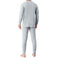thumbnail image 3 of Men's 2-piece Long Underwear Set Base Layer Top and Bottom M Light Gray, 3 of 5