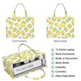thumbnail image 2 of Large Capacity Tote Bag,Yellow Lemon Fruit Leaves White Pattern Handbag Fashion Luxury Tote Bag,15.7"x13"x 5.1" Inches,Laptop Compatible, 2 of 6