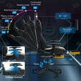 thumbnail image 3 of Hoffree Massage Gaming Chair Racing Office Computer Game Chair Ergonomic Backrest and Seat Height Adjustment Recliner Swivel Rocker with Headrest and Lumbar Pillow E-Sports Chair, 3 of 10