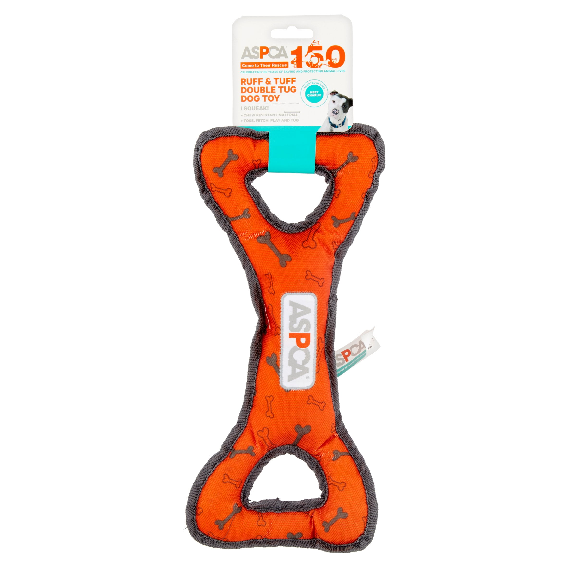 ASPCA Orange Ruff & Tuff Double Tug Dog Toy