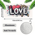 thumbnail image 2 of 1 Pcs 2D Flat License Plate Covers & Frames, Love with Leopard and Heart For Decorative Front, Waterproof For Decoration Aluminum License Plate Covers & Frames Cover For Men Women, 12" X 6", 2 of 7