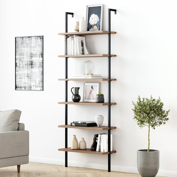 Nathan James Theo 6 Shelf Tall Bookcase, Mount Bookcase To Wall