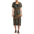 thumbnail image 2 of Time And Tru Women's Falling Leaves Printed Kimono, 2 of 7