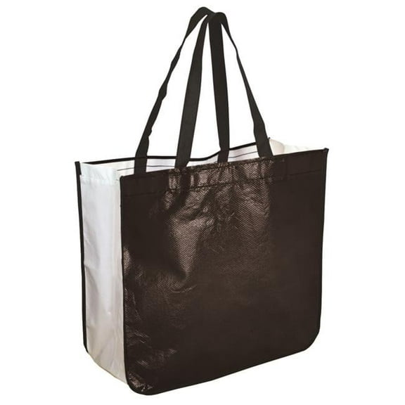 Debco TO4708 Extra Large Recycled Shopping Tote - Black / White