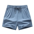 thumbnail image 2 of SOFTCCLO Running Shorts for Women Summer Ice Silk Shorts Loose Casual 5 Inch Plus Size Ultra Thin Athletic Womens Shorts Blue L, 2 of 3
