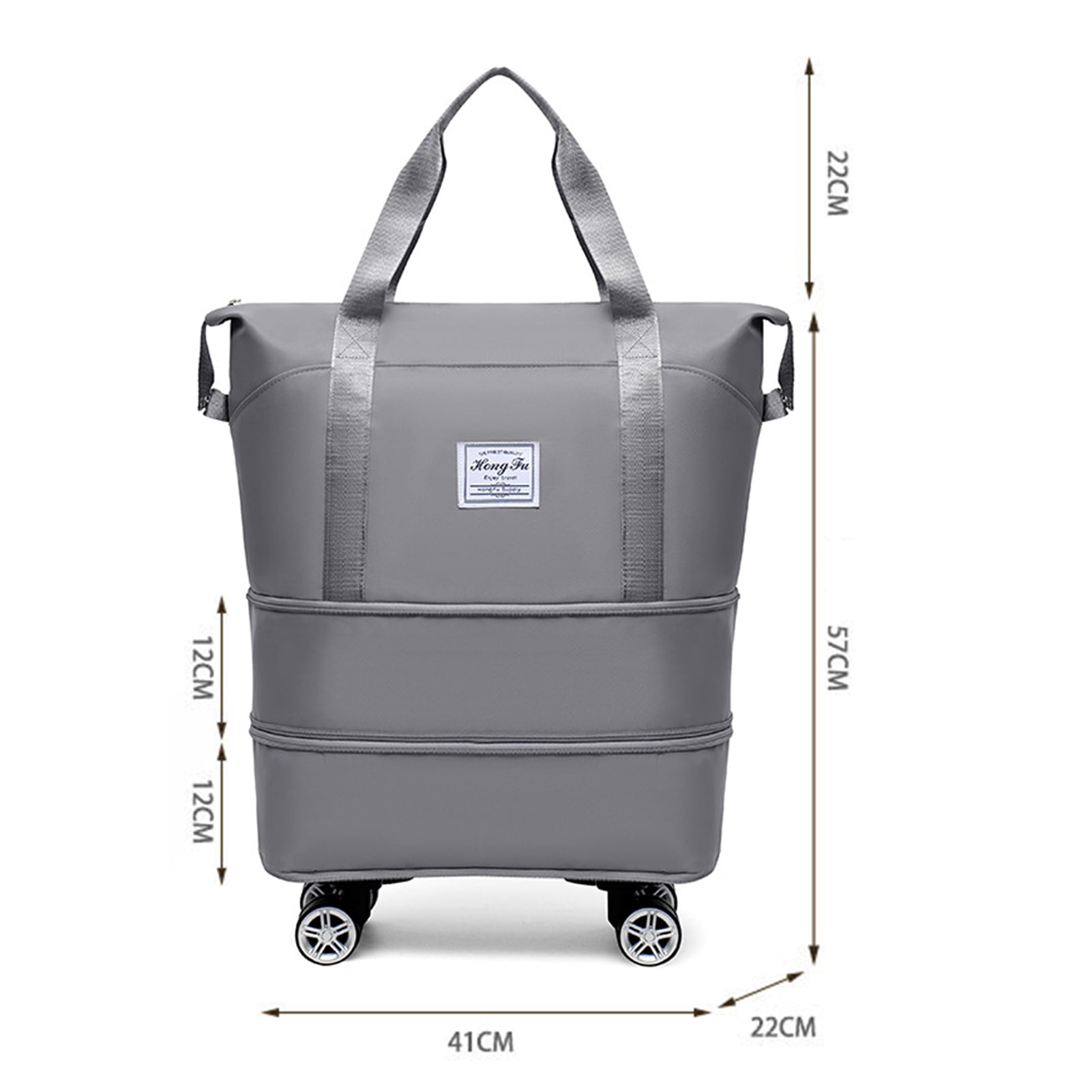 Callipe Travel Expandable Luggage Bag with Multiple Compartments Large Capacity Zipper Closure Waterproof Duffel Bag Suitcase with Wheels