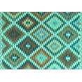thumbnail image 1 of Ahgly Company Machine Washable Indoor Rectangle Southwestern Turquoise Blue Country Area Rugs, 5' x 7', 1 of 4
