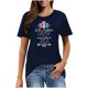 thumbnail image 1 of Mujeres Manga Corta de Verano Tops Pascua Impresa Cuello Redondo, Blusa de Moda Casual para la Primavera, 1 of 5
