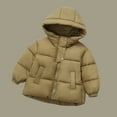 thumbnail image 4 of YHAJDS Kids Winter Coat Solid Color Short Length Thick Hooded Long Sleeve Casual Outerwear for 1-8 Years, 4 of 5