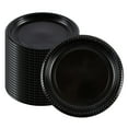 Chef 101 Round Black Plastic Plate - Microwavable - 10 1/4