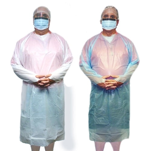 Keystone Polyethylene Isolation Gowns, with Thumb Loops, White, 100