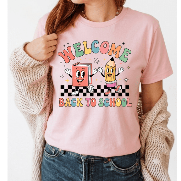 Godmerch Welcome Back To School Crewneck Teacher Graphic Shirt, First Day of School Teacher Gifts Tee