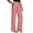 Pink, variant on Women's Solid Color High Waist Straight Leg Dress Pants, Stretchy Work Slacks with Side Pockets, Comfortable Business Casual Trousers for Office Daily Wear Black L