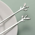 thumbnail image 6 of Long Handle Leaf Teaspoons set, 6 Pcs Stainless Steel Coffee stirring spoon, 6 of 8
