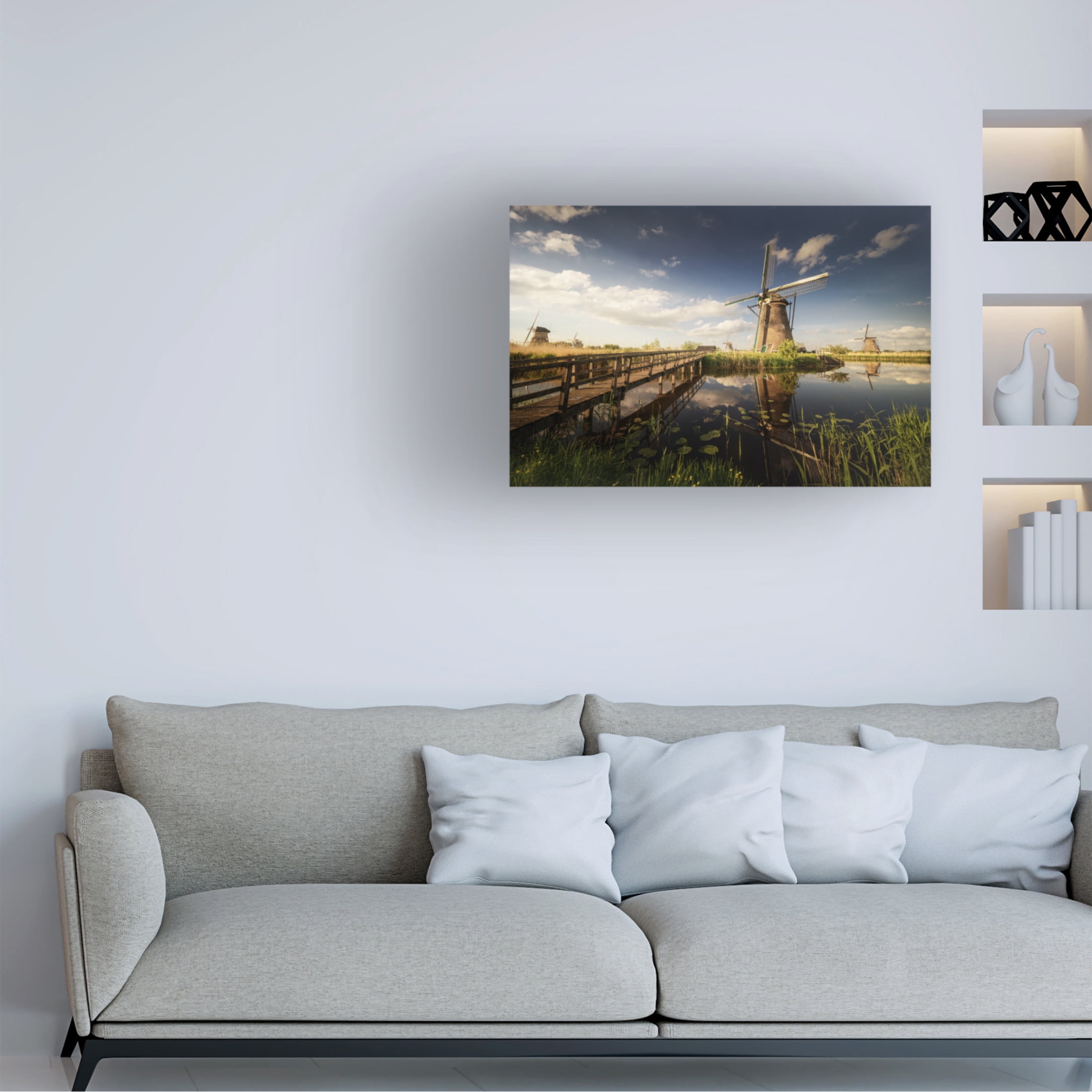 Trademark Fine Art Alberto Alvaro Postcards From Kinderdijk Canvas Wall Art