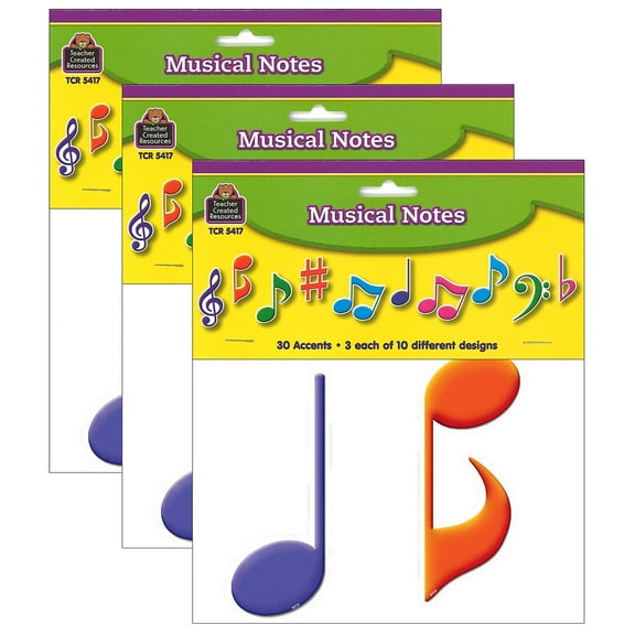 Teacher Created Resources TCR5417-3 Musical Notes Accents - Pack of 3