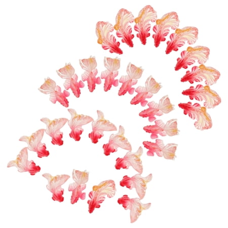 KONTONTY 30Pcs Lifelike Red Resin Goldfish Miniatures for Home Decor Aquarium Craft Projects