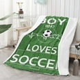 thumbnail image 2 of Football Blanket Gifts for Boys Girls Football Lovers, Green Football Throw Blanket Super Soft Travel Bed Sofa Blankets for Sport Fans Kids Adults Player Coach, 50 × 60 inch, 2 of 5
