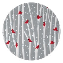 Gray Christmas Cardinal Bird Pattern Round Blanket,Comfortable Soft Flannel Throw Blanket,All Season,Warm Lightweight Blankets for Sofa Bed Couch Living Room Chair 47"x47"