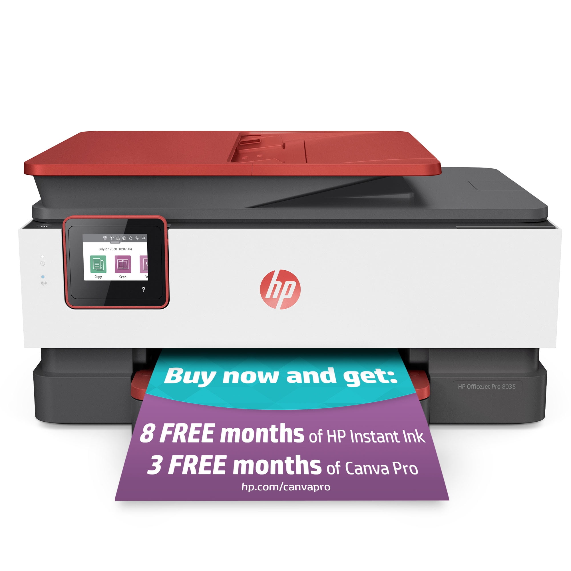 HP OfficeJet Pro 8035 Color AllinOne Wireless Printer, Coral