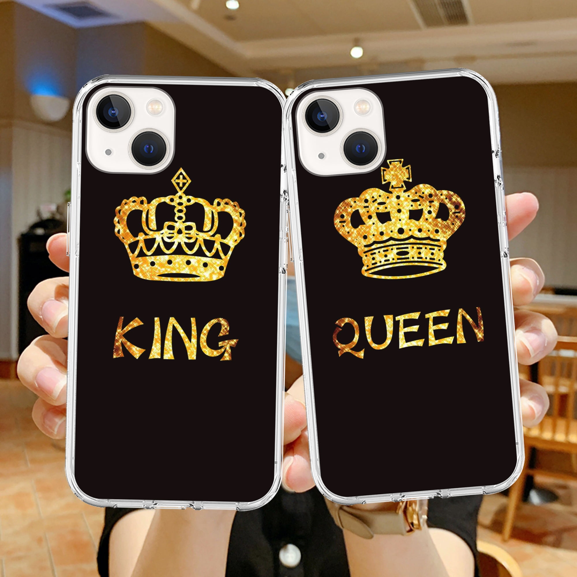for iPhone 11 Case Couple King Queen Phone Case for iPhone 13 Pro Max 13  Pro 13 Mini 13 12 12 Mini 12 Pro Max 11 Pro Max 11 Pro 11 XS Max XR X XS 8  7 