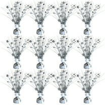 12 Pack Metallic Blue Foil Spray Centerpieces Stars Brust Table Centerpieces for Wedding Birthday Anniversary Holiday Party Decor, Metallic Star Balloon Wights for Party, Table Decor for Party