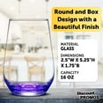 thumbnail image 4 of 10 Vaso Silicia Stemless Wine Glasses Set, 16 oz. - Clear, Orb-Like, Thick base - Purple, 4 of 5