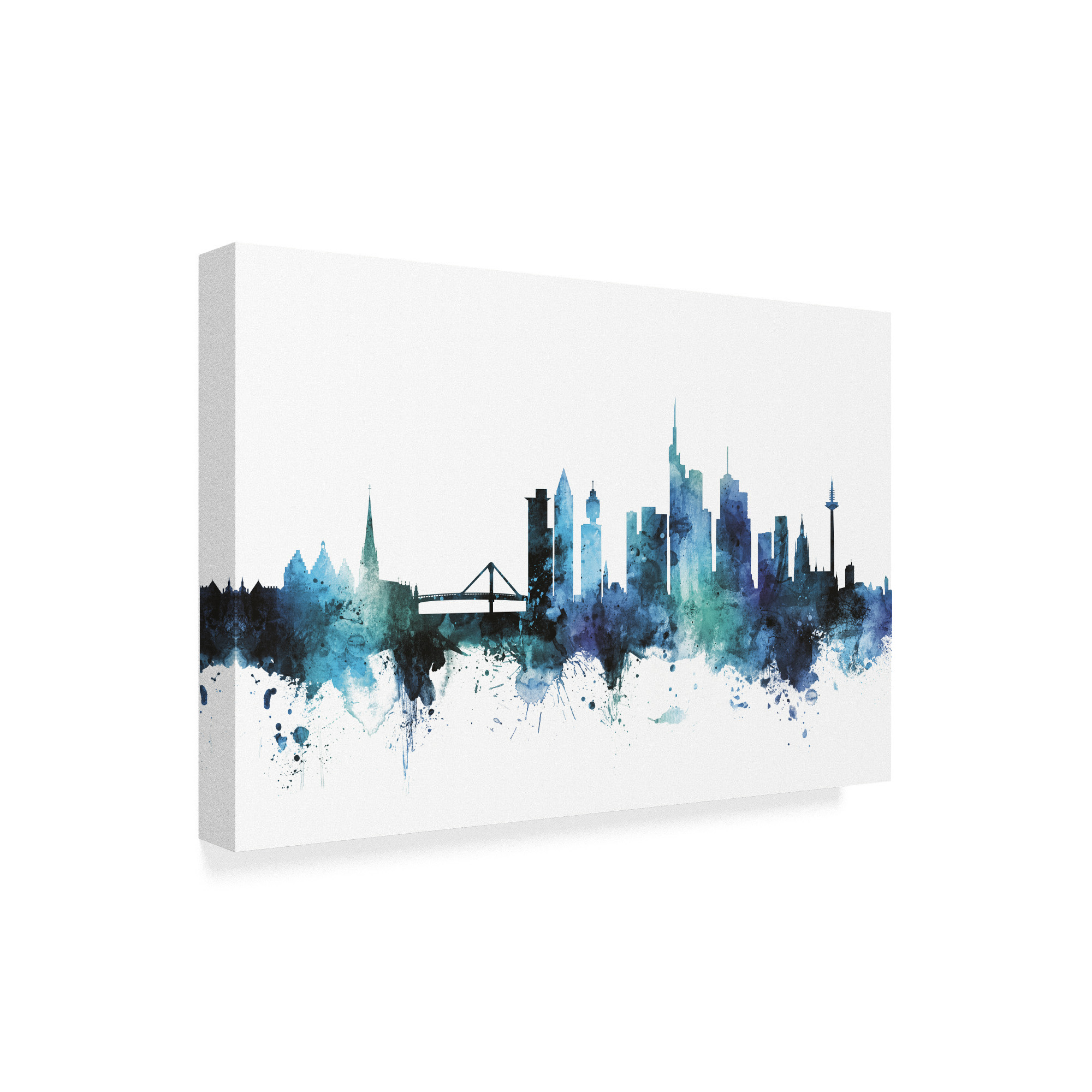 Trademark Fine Art 'Munich Germany Blue Teal Skyline' Canvas Art by Michael Tompsett
