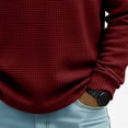 thumbnail image 4 of ZOYOEN Mens Fashion Waffle Polo Shirts- Button Up Long Sleeve Color Block Casual Golf Shirts Wine Size 2XL, 4 of 8