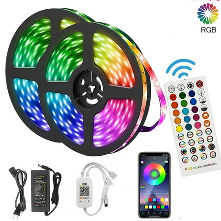 

JudiXY Led Strip Lights for Bedroom 32.8ft Smart RGB Music Sync DIY Color Changing Smart Led Light Strip 12v Led Lights Strip with Remote and APP Control